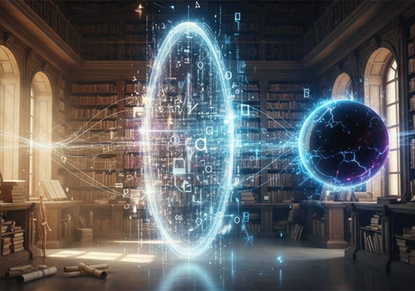 Imagen del evento:Una biblioteca con una simulación de energía